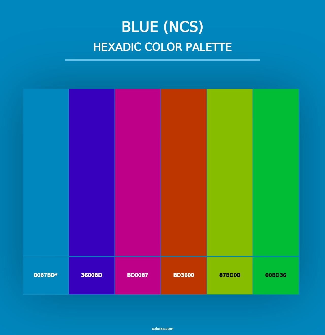 Blue (NCS) - Hexadic Color Palette