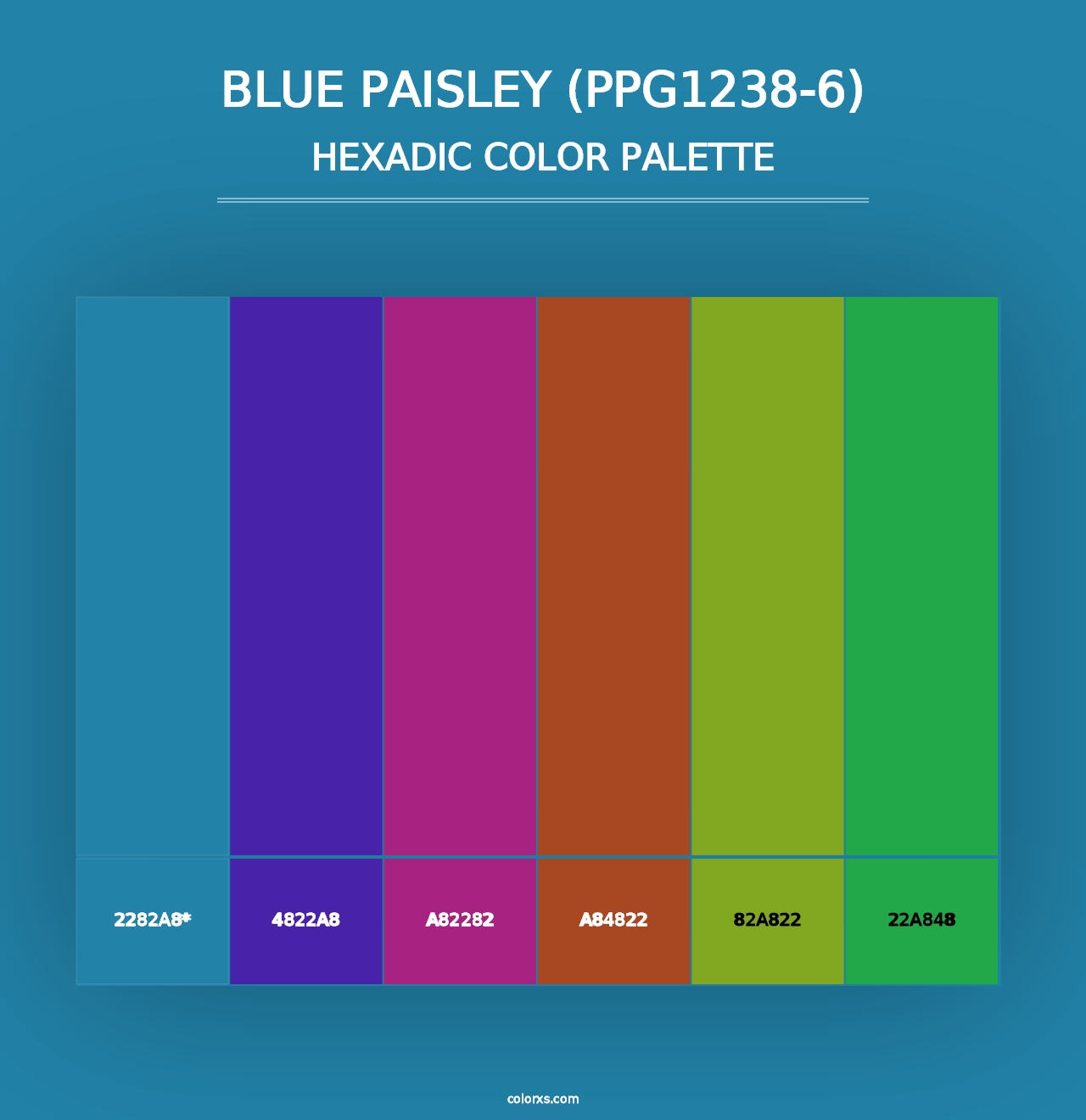 Blue Paisley (PPG1238-6) - Hexadic Color Palette