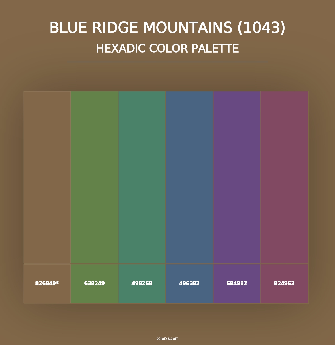 Blue Ridge Mountains (1043) - Hexadic Color Palette