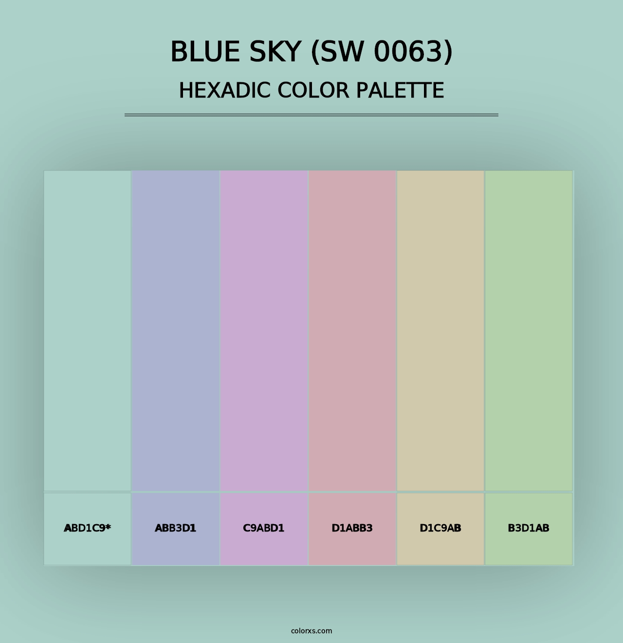 Blue Sky (SW 0063) - Hexadic Color Palette