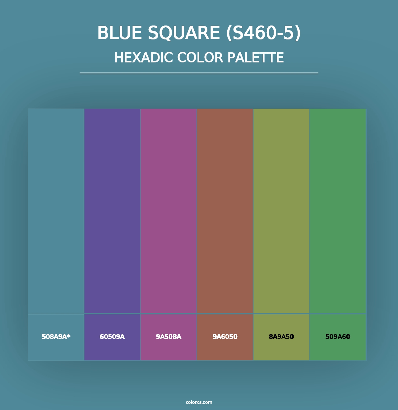 Blue Square (S460-5) - Hexadic Color Palette