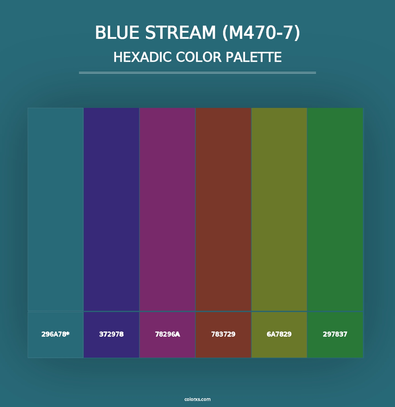 Blue Stream (M470-7) - Hexadic Color Palette