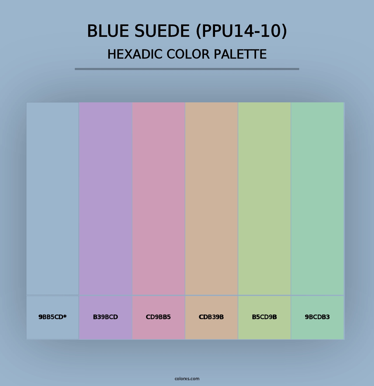 Blue Suede (PPU14-10) - Hexadic Color Palette