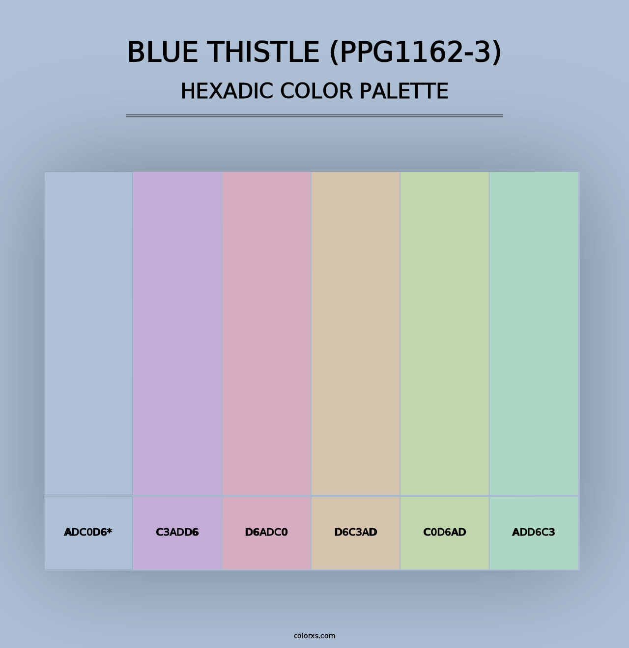 Blue Thistle (PPG1162-3) - Hexadic Color Palette