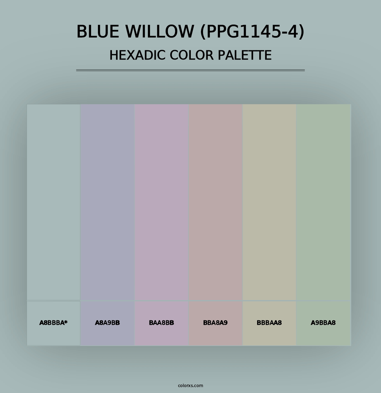 Blue Willow (PPG1145-4) - Hexadic Color Palette