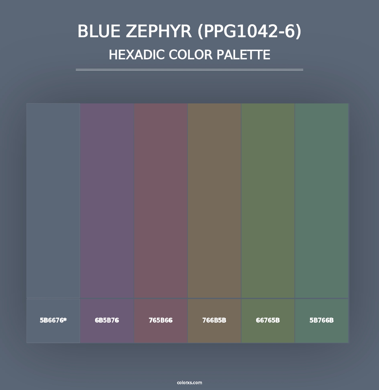 Blue Zephyr (PPG1042-6) - Hexadic Color Palette