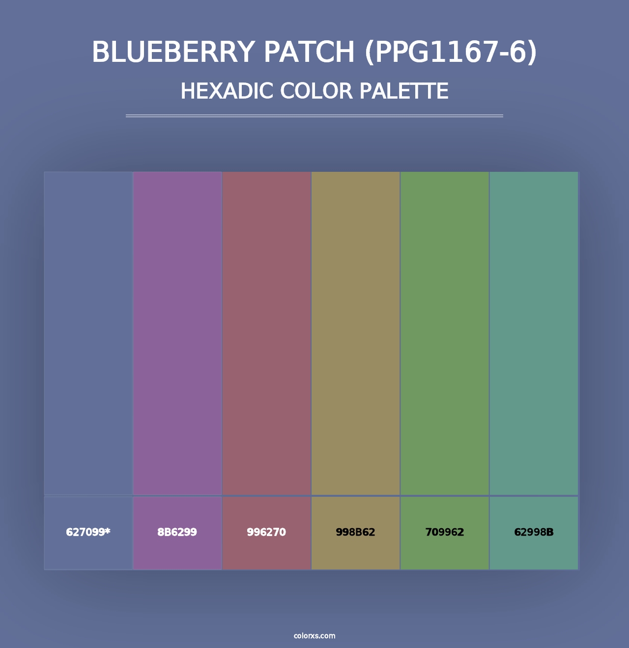 Blueberry Patch (PPG1167-6) - Hexadic Color Palette