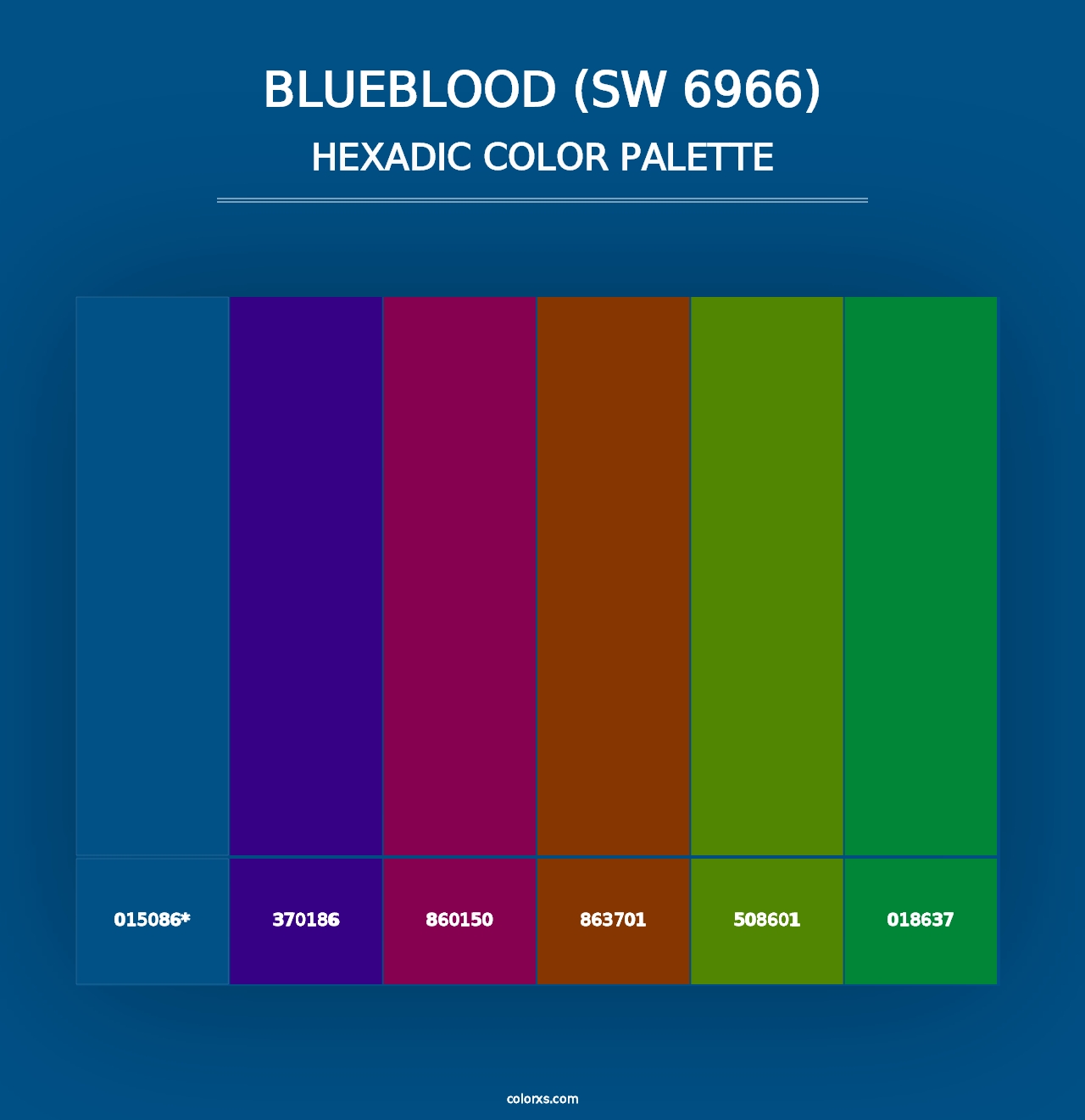 Blueblood (SW 6966) - Hexadic Color Palette