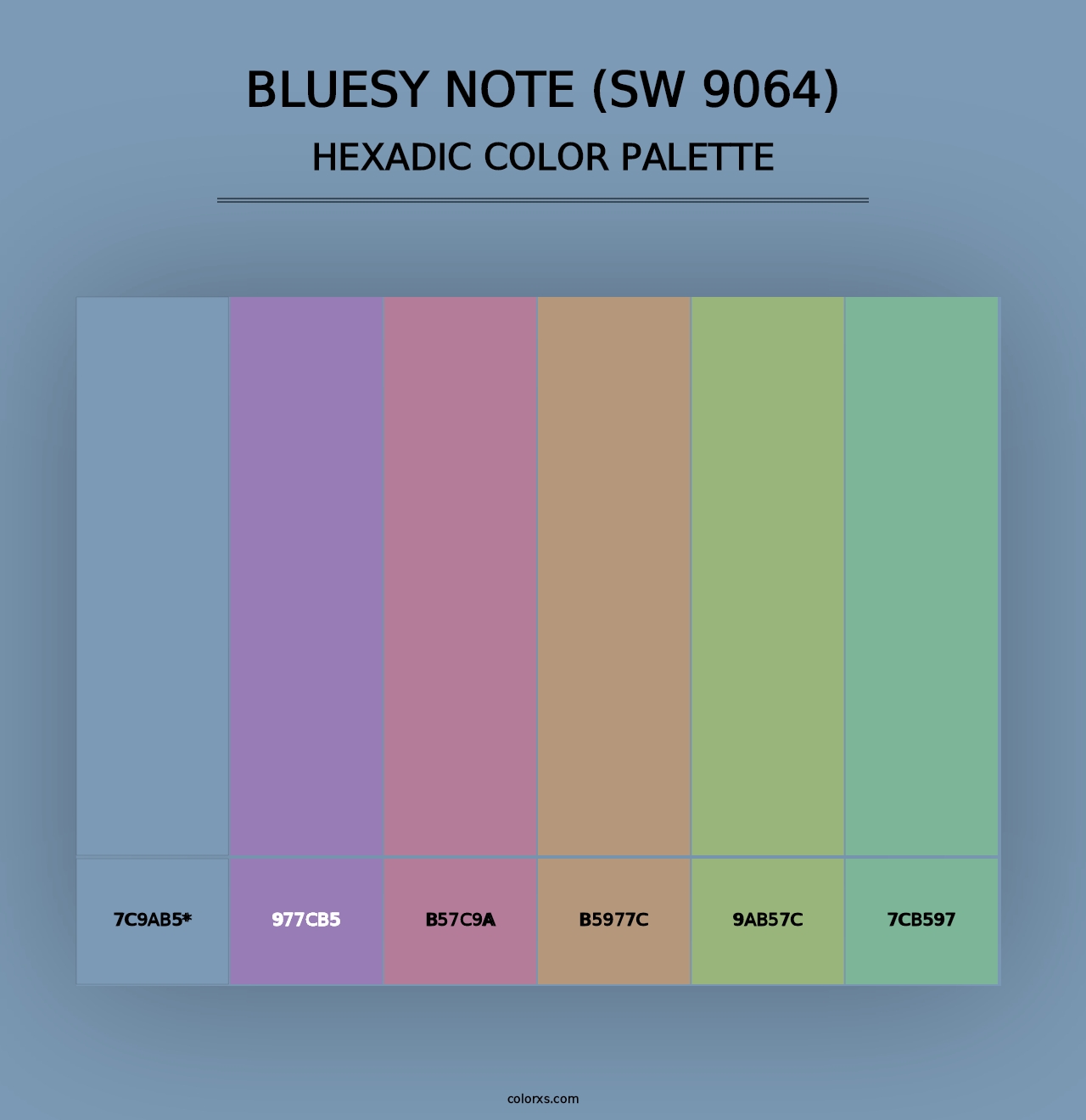 Bluesy Note (SW 9064) - Hexadic Color Palette