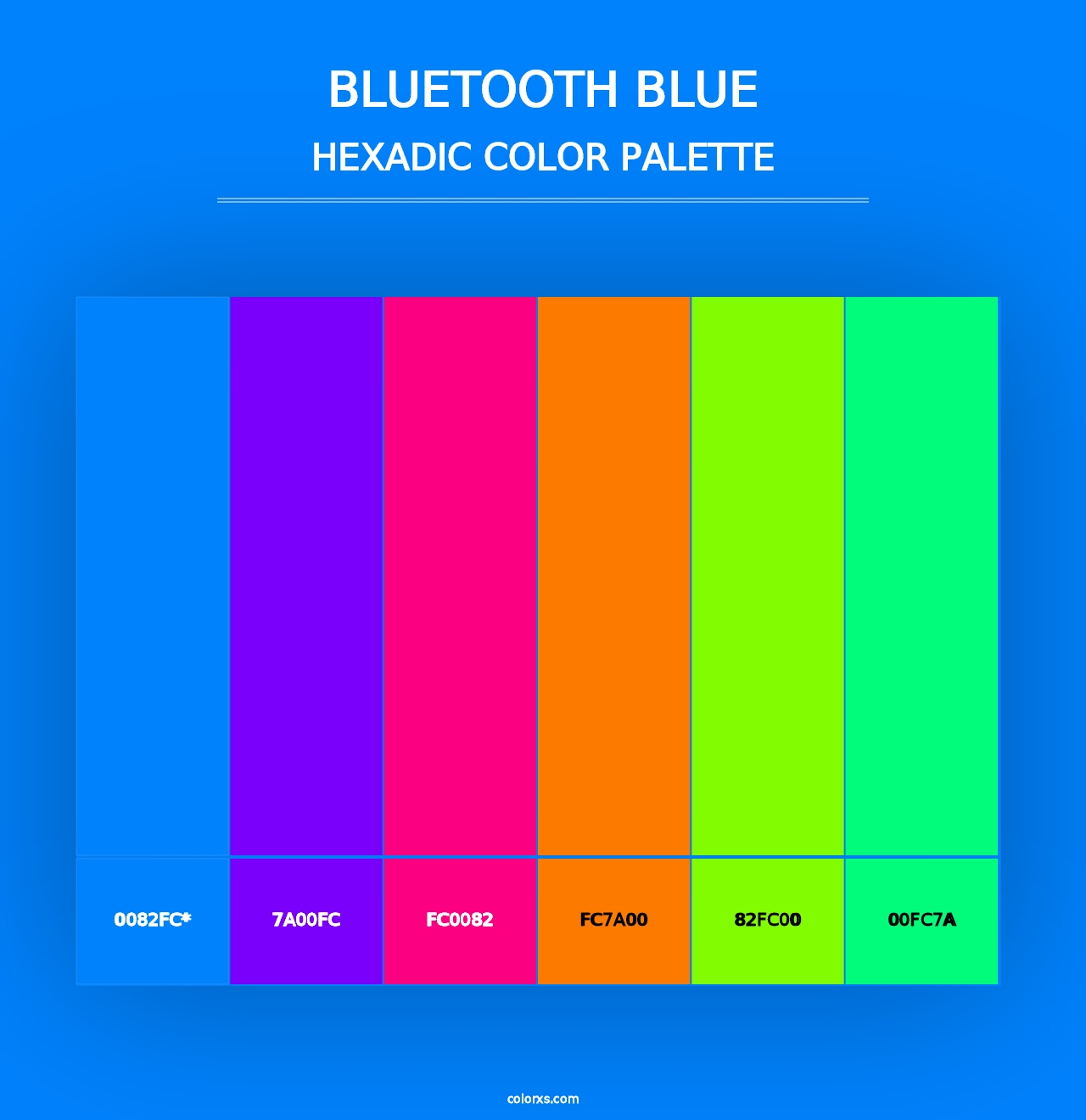 Bluetooth Blue - Hexadic Color Palette