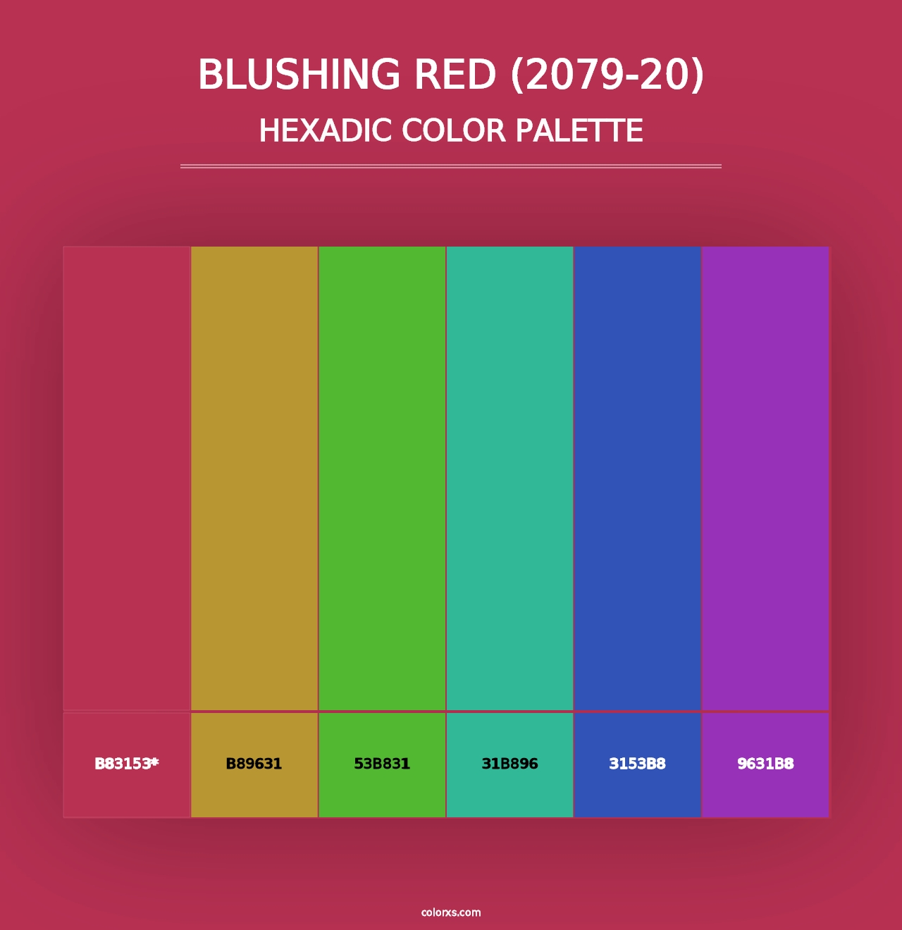 Blushing Red (2079-20) - Hexadic Color Palette