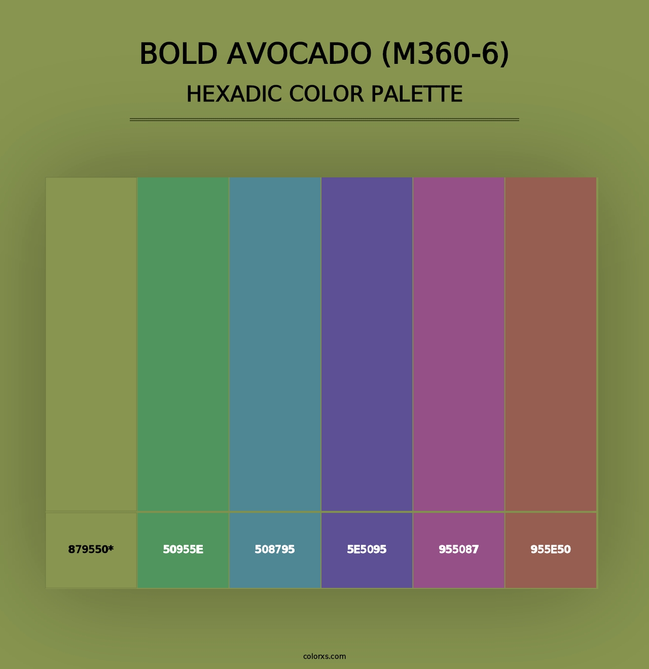 Bold Avocado (M360-6) - Hexadic Color Palette