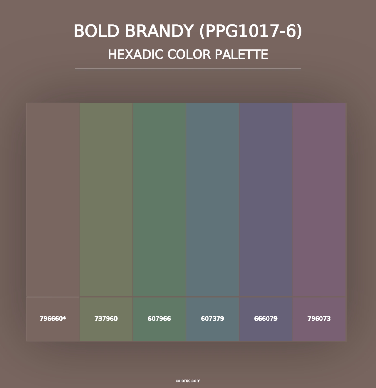 Bold Brandy (PPG1017-6) - Hexadic Color Palette