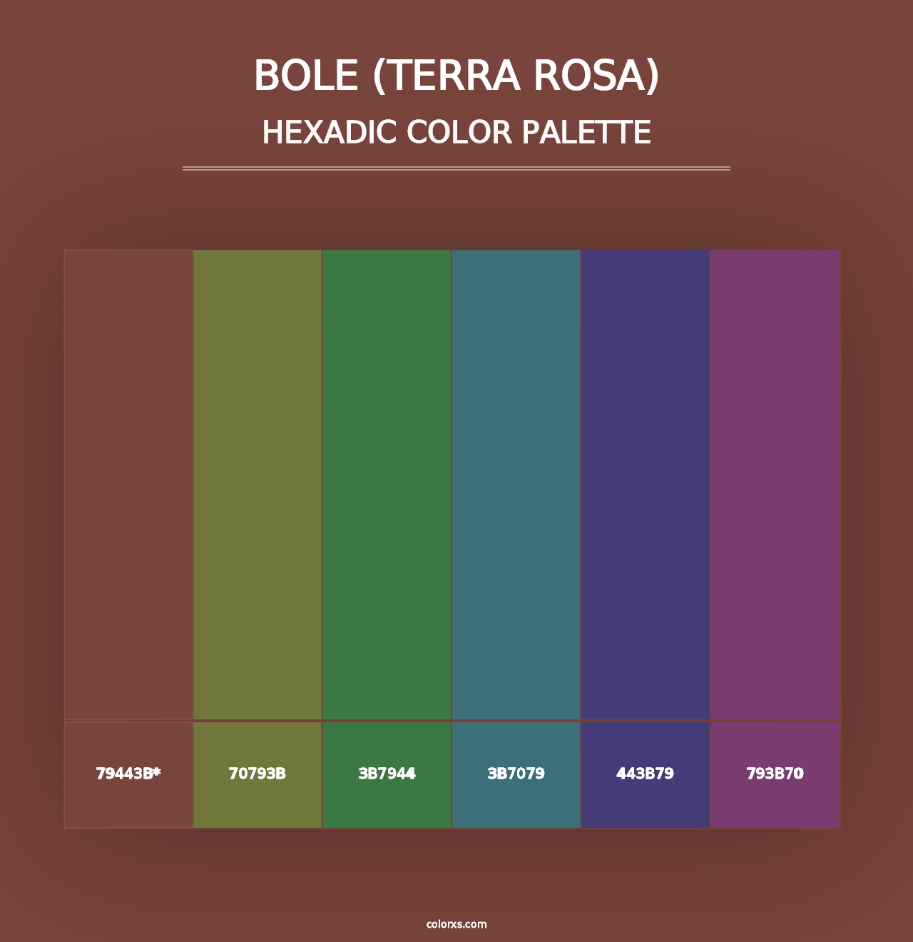 Bole (Terra Rosa) - Hexadic Color Palette