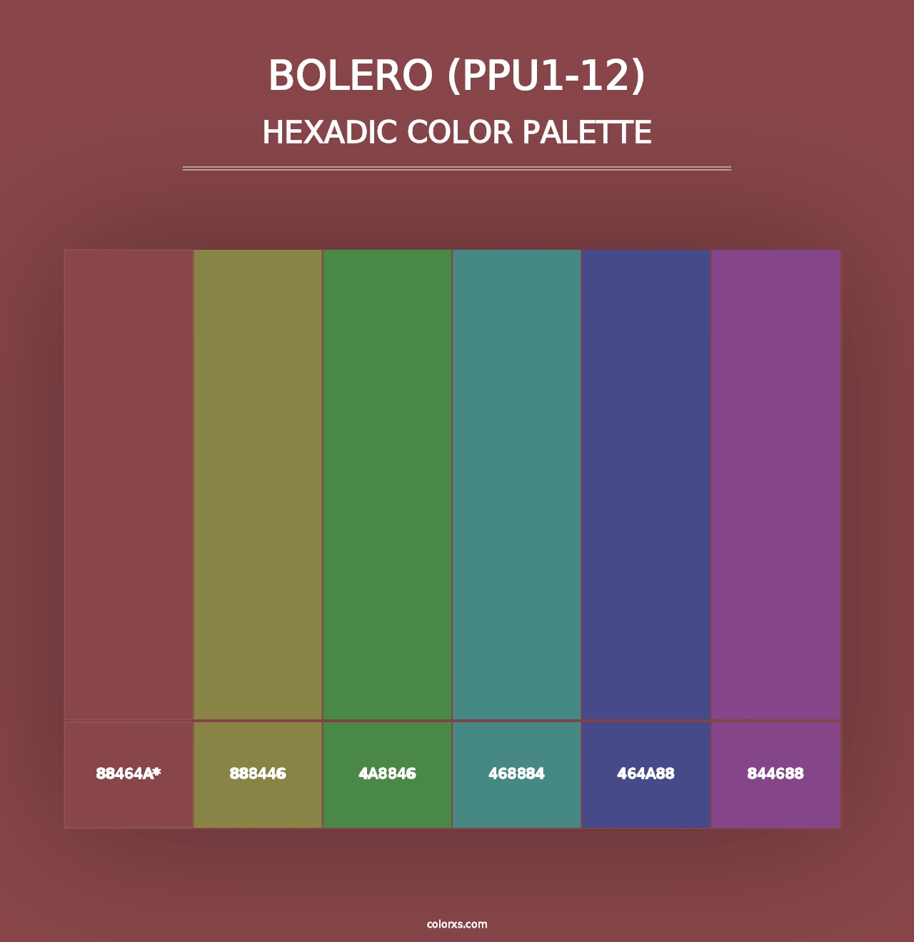 Bolero (PPU1-12) - Hexadic Color Palette