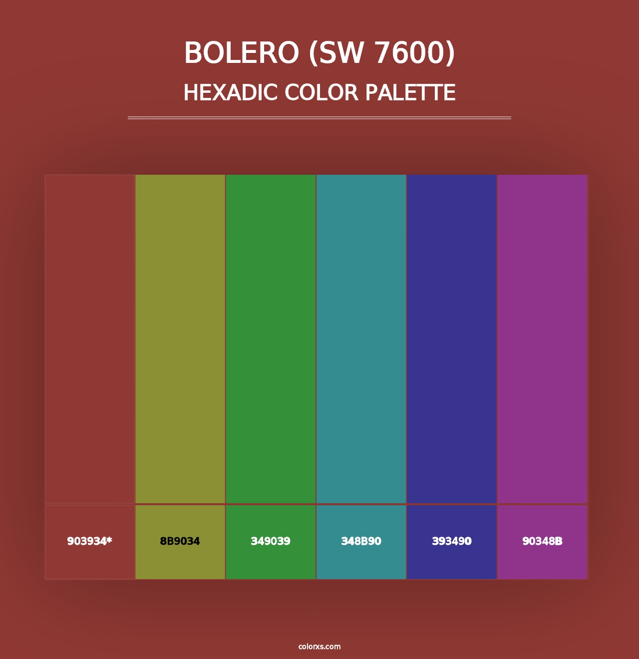 Bolero (SW 7600) - Hexadic Color Palette