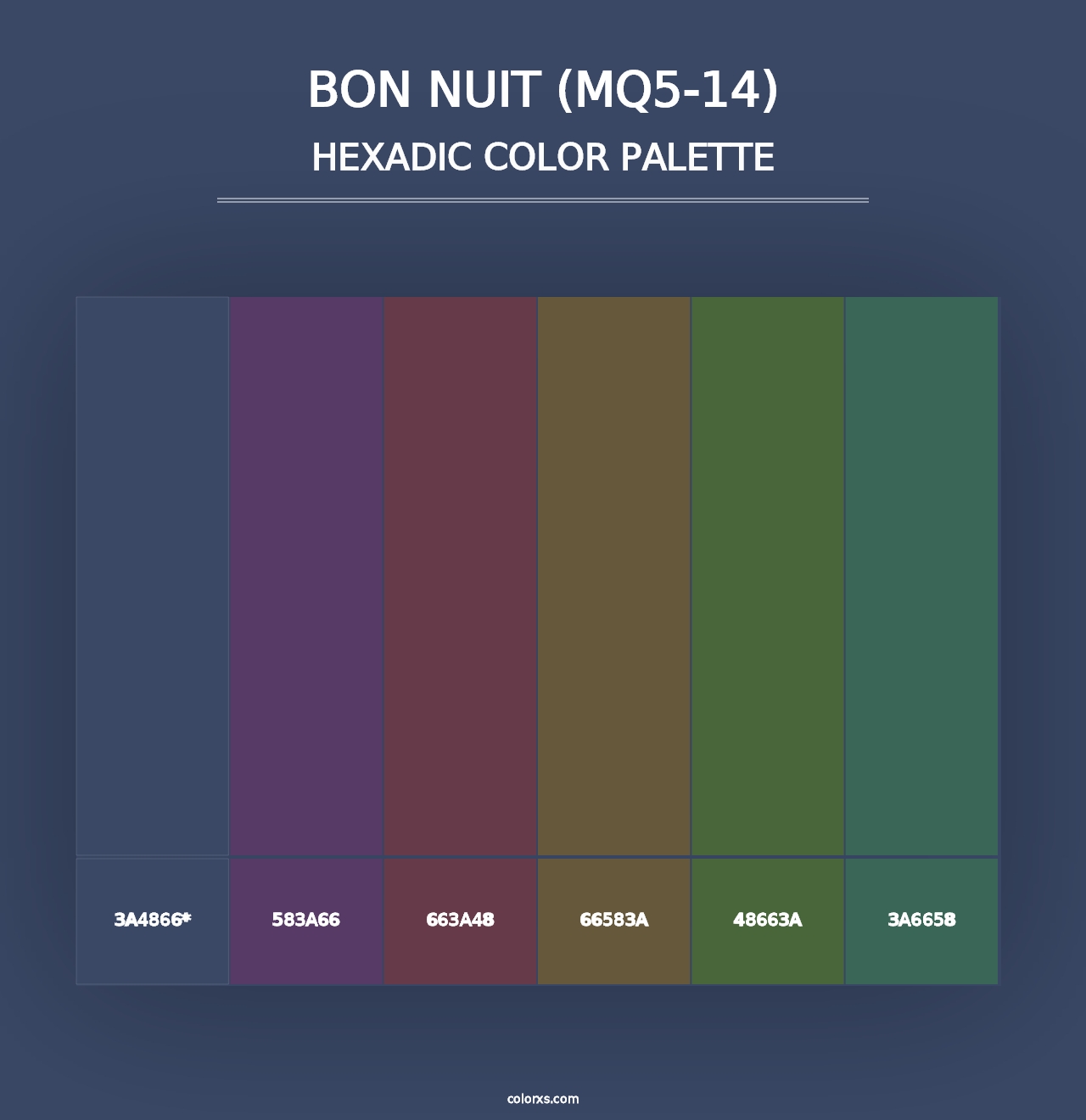 Bon Nuit (MQ5-14) - Hexadic Color Palette