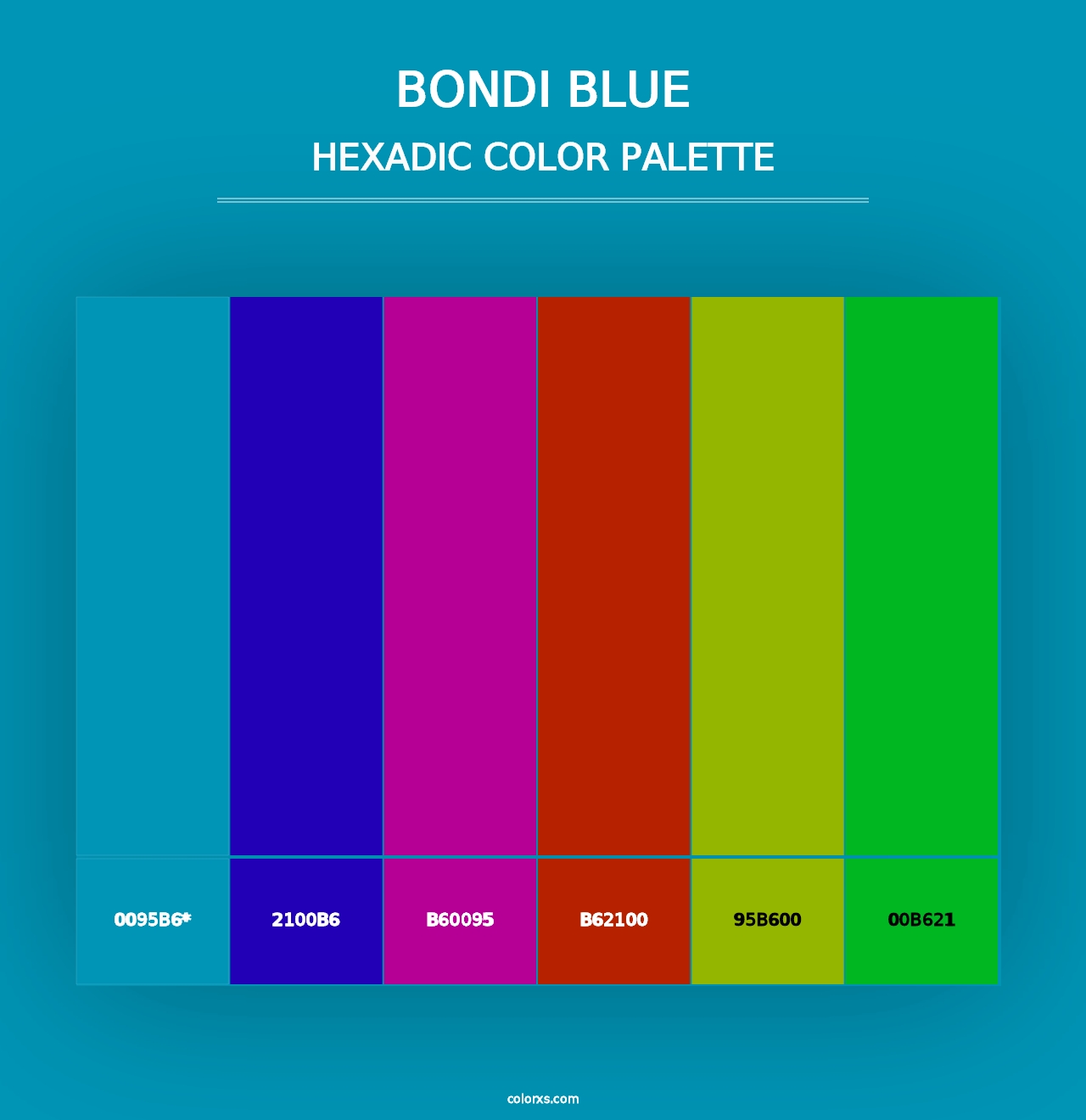 Bondi Blue - Hexadic Color Palette