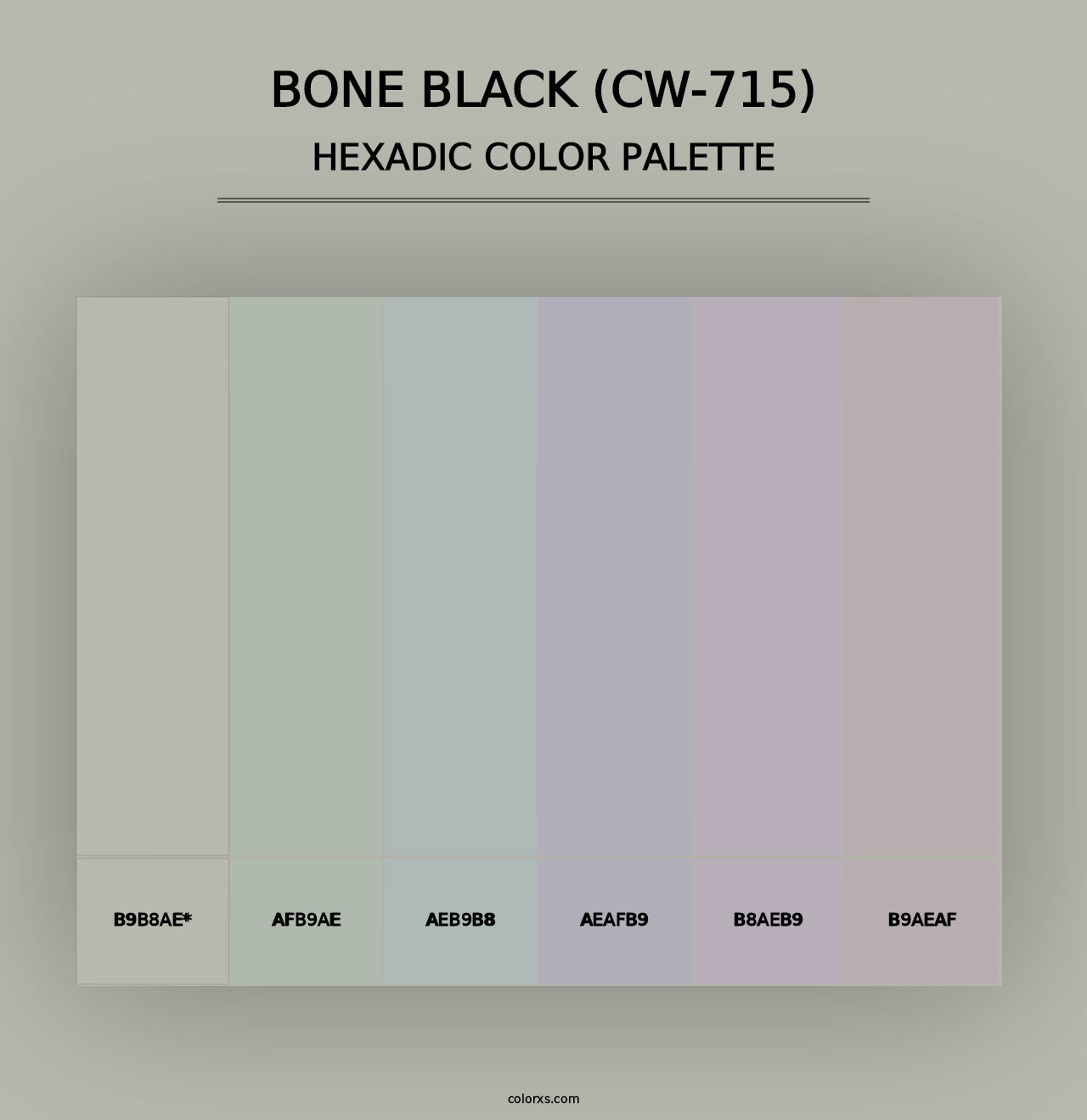 Bone Black (CW-715) - Hexadic Color Palette