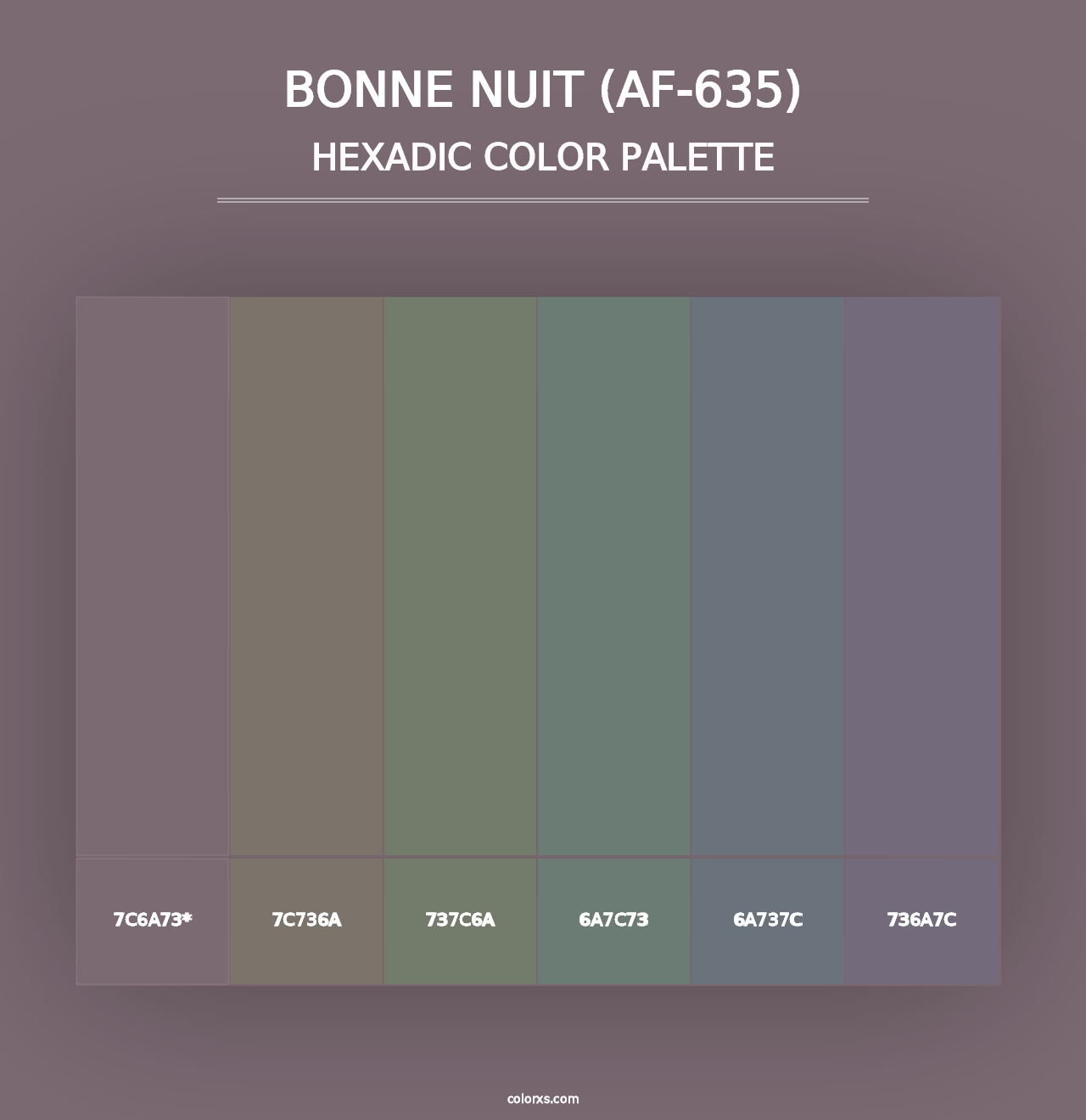 Bonne Nuit (AF-635) - Hexadic Color Palette