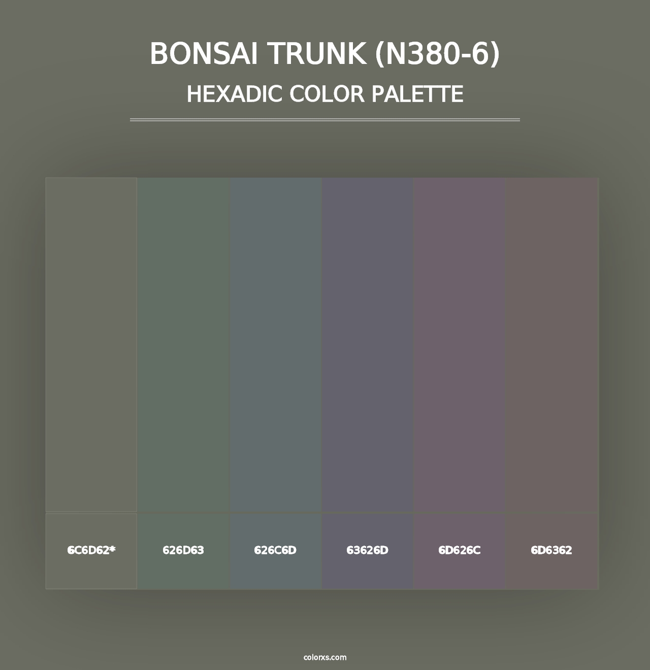 Bonsai Trunk (N380-6) - Hexadic Color Palette