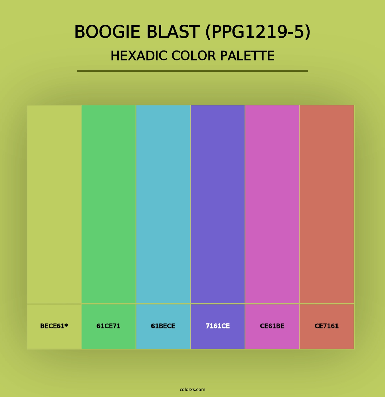 Boogie Blast (PPG1219-5) - Hexadic Color Palette