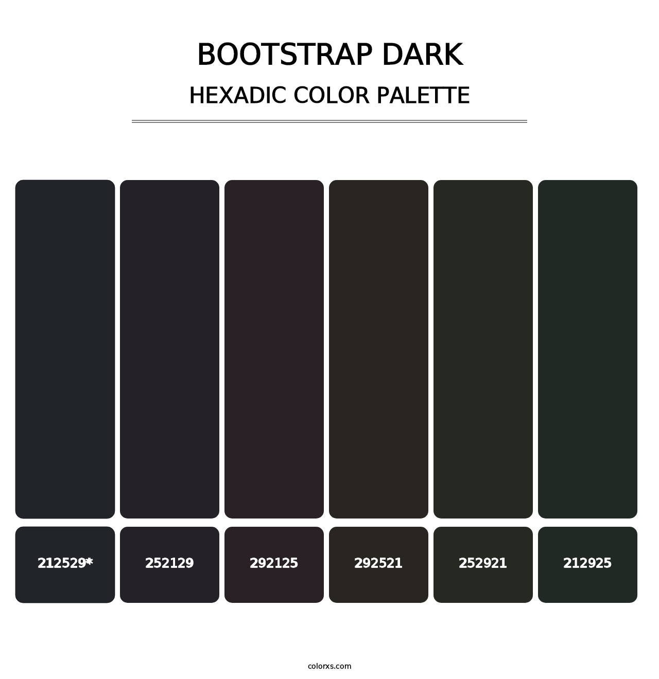 Bootstrap Dark - Hexadic Color Palette