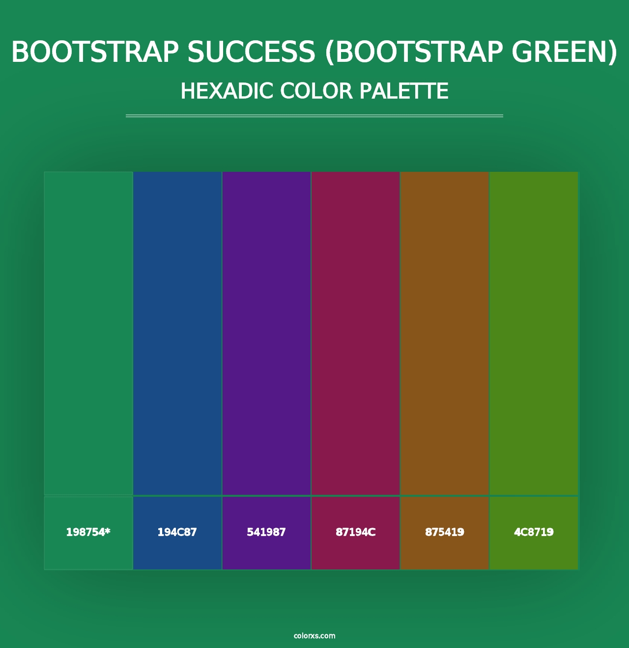 Bootstrap Success (Bootstrap Green) - Hexadic Color Palette