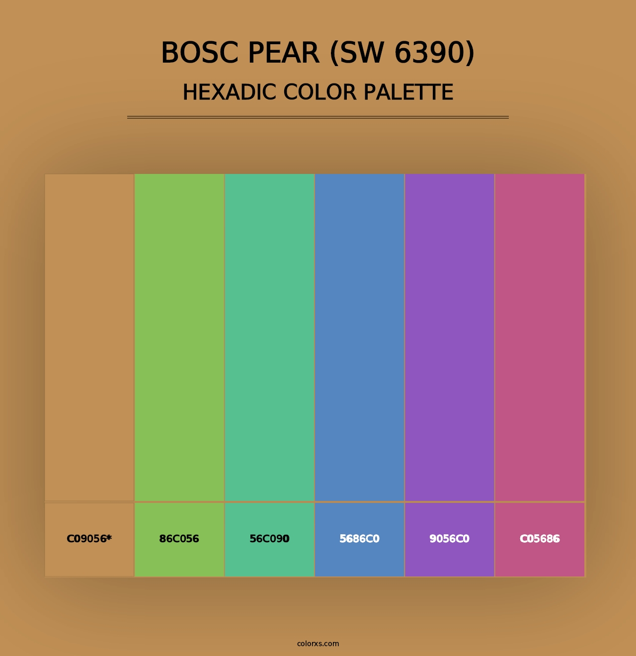 Bosc Pear (SW 6390) - Hexadic Color Palette