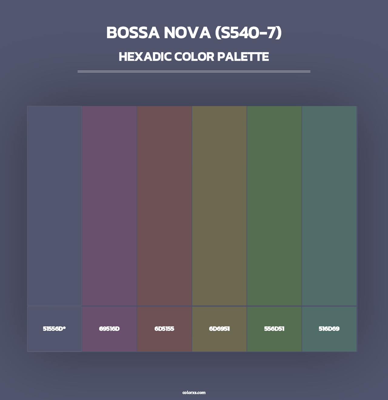 Bossa Nova (S540-7) - Hexadic Color Palette