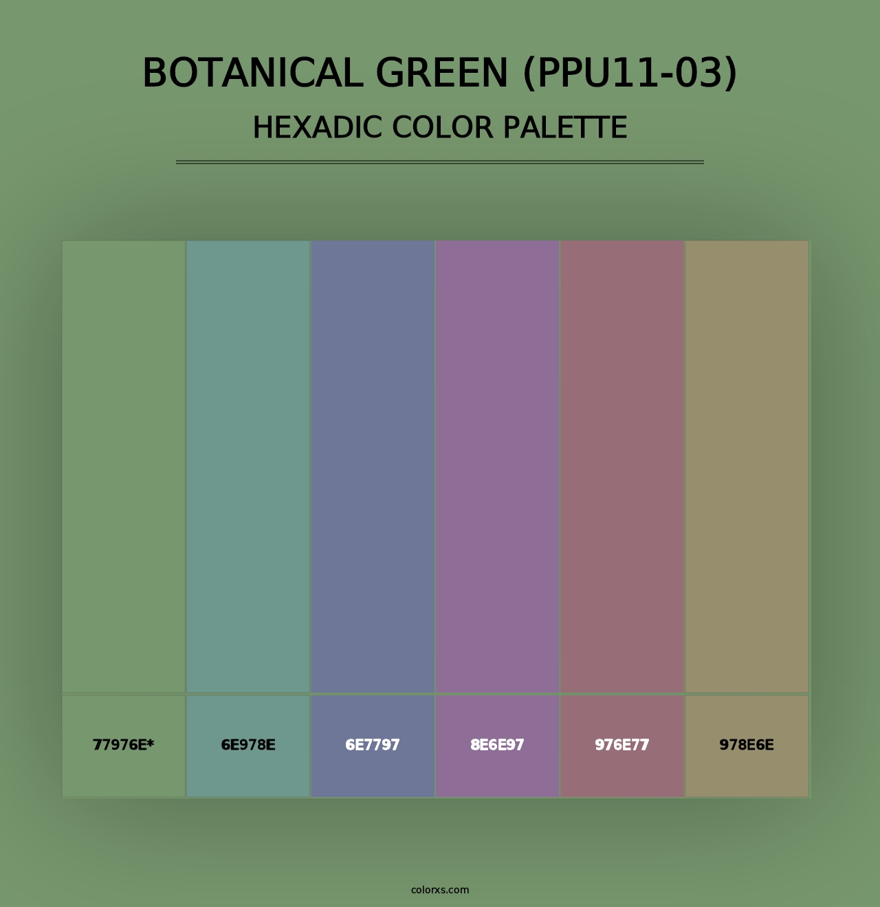 Botanical Green (PPU11-03) - Hexadic Color Palette