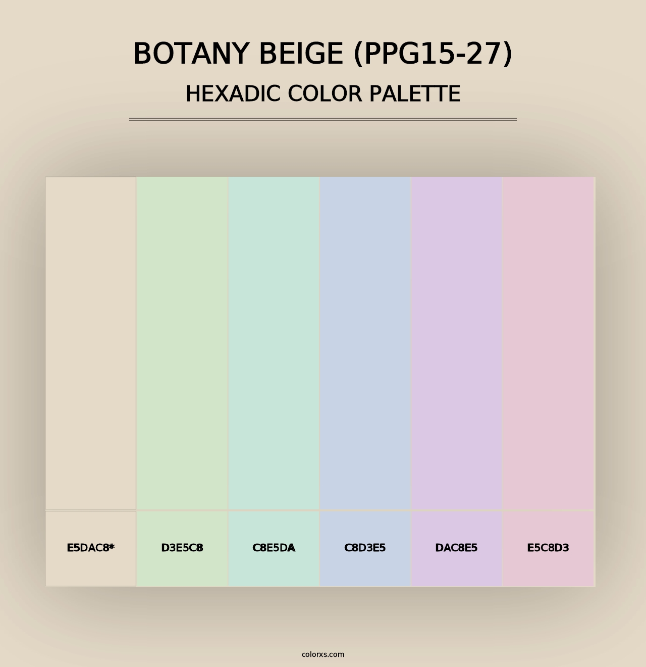 Botany Beige (PPG15-27) - Hexadic Color Palette