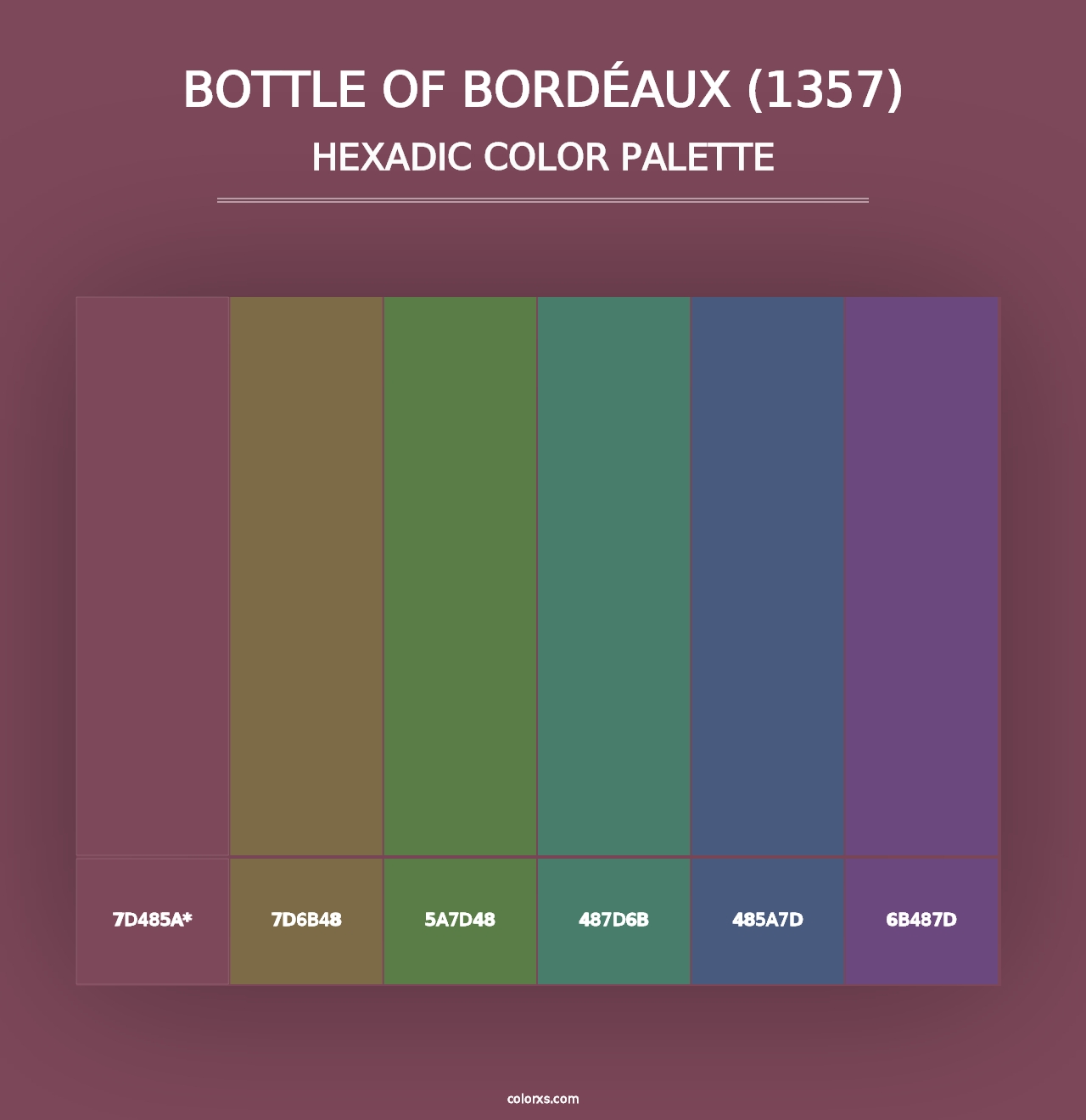 Bottle of Bordéaux (1357) - Hexadic Color Palette