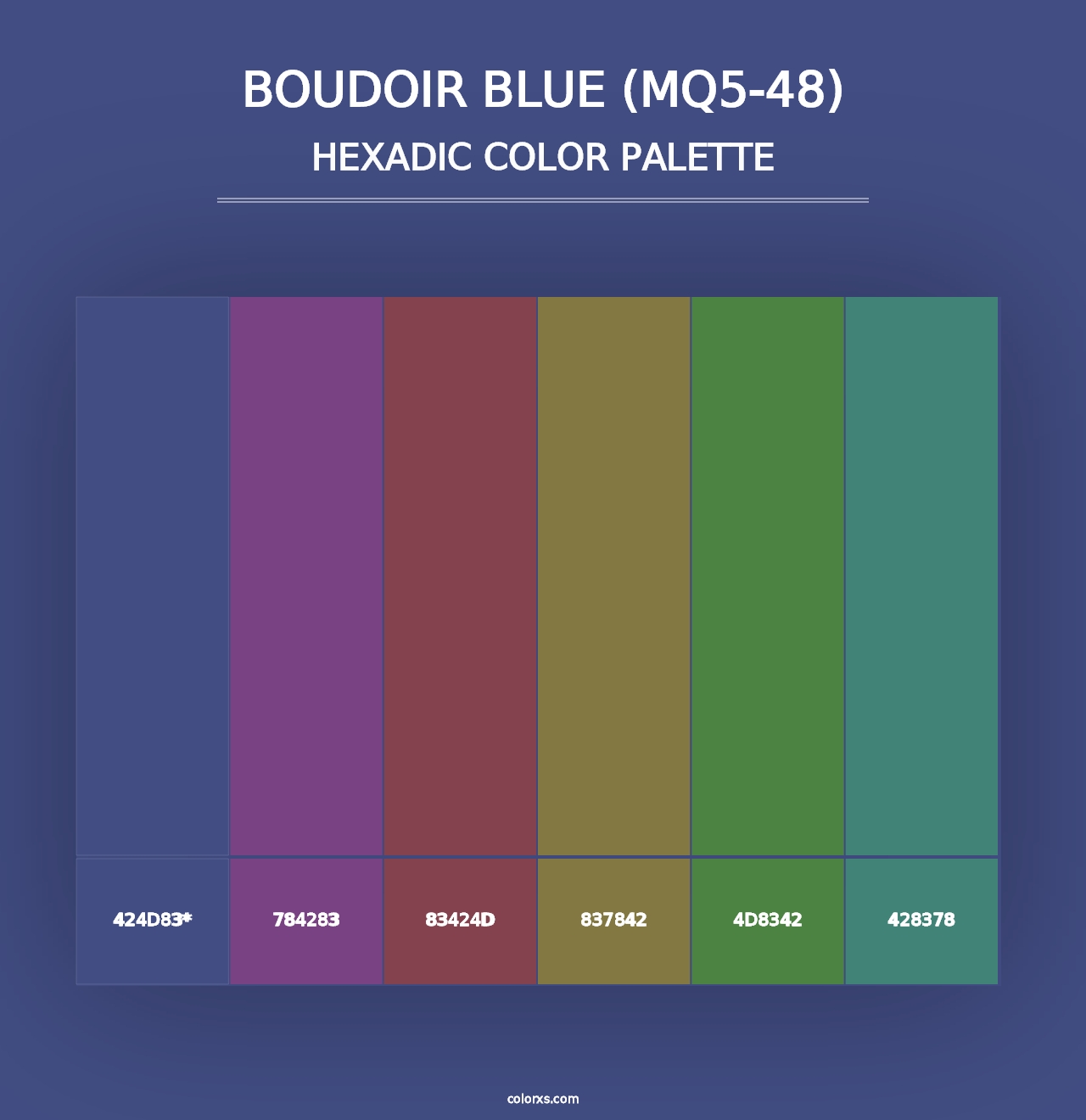 Boudoir Blue (MQ5-48) - Hexadic Color Palette