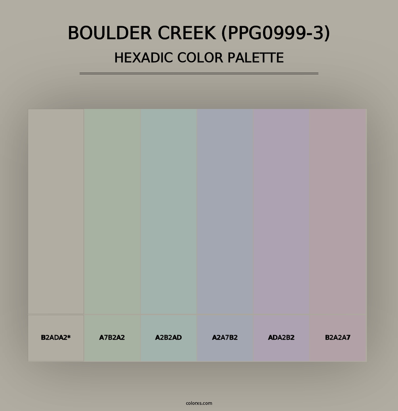 Boulder Creek (PPG0999-3) - Hexadic Color Palette