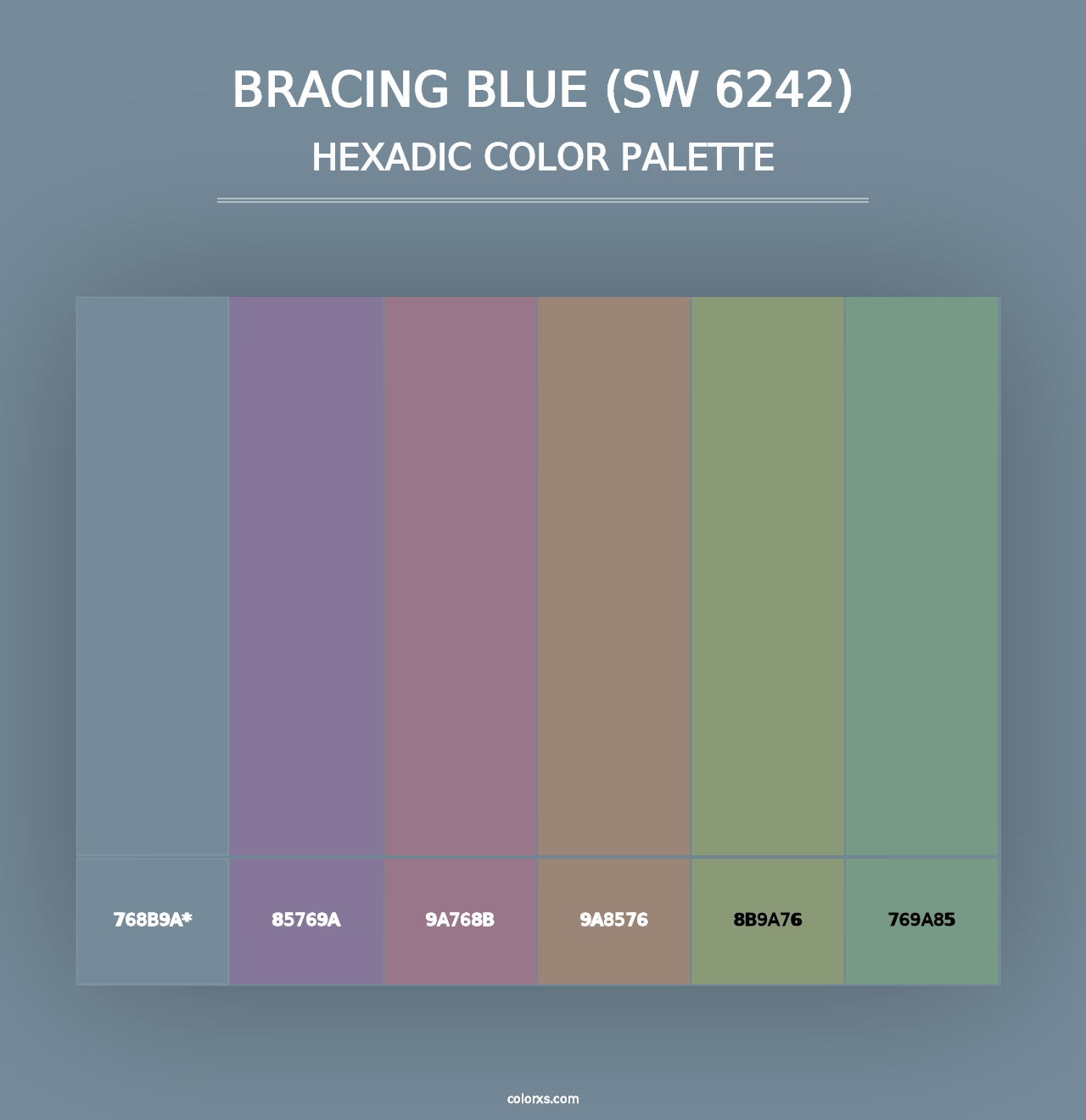 Bracing Blue (SW 6242) - Hexadic Color Palette