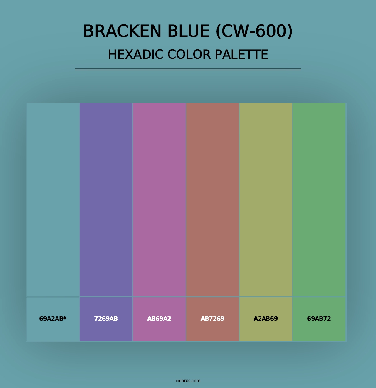 Bracken Blue (CW-600) - Hexadic Color Palette