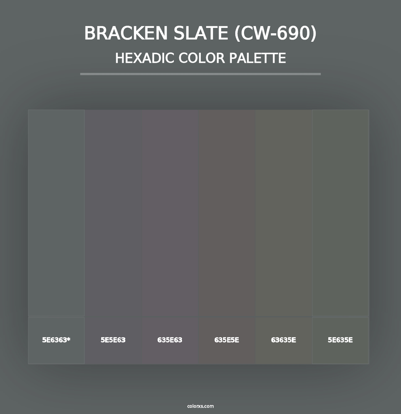 Bracken Slate (CW-690) - Hexadic Color Palette