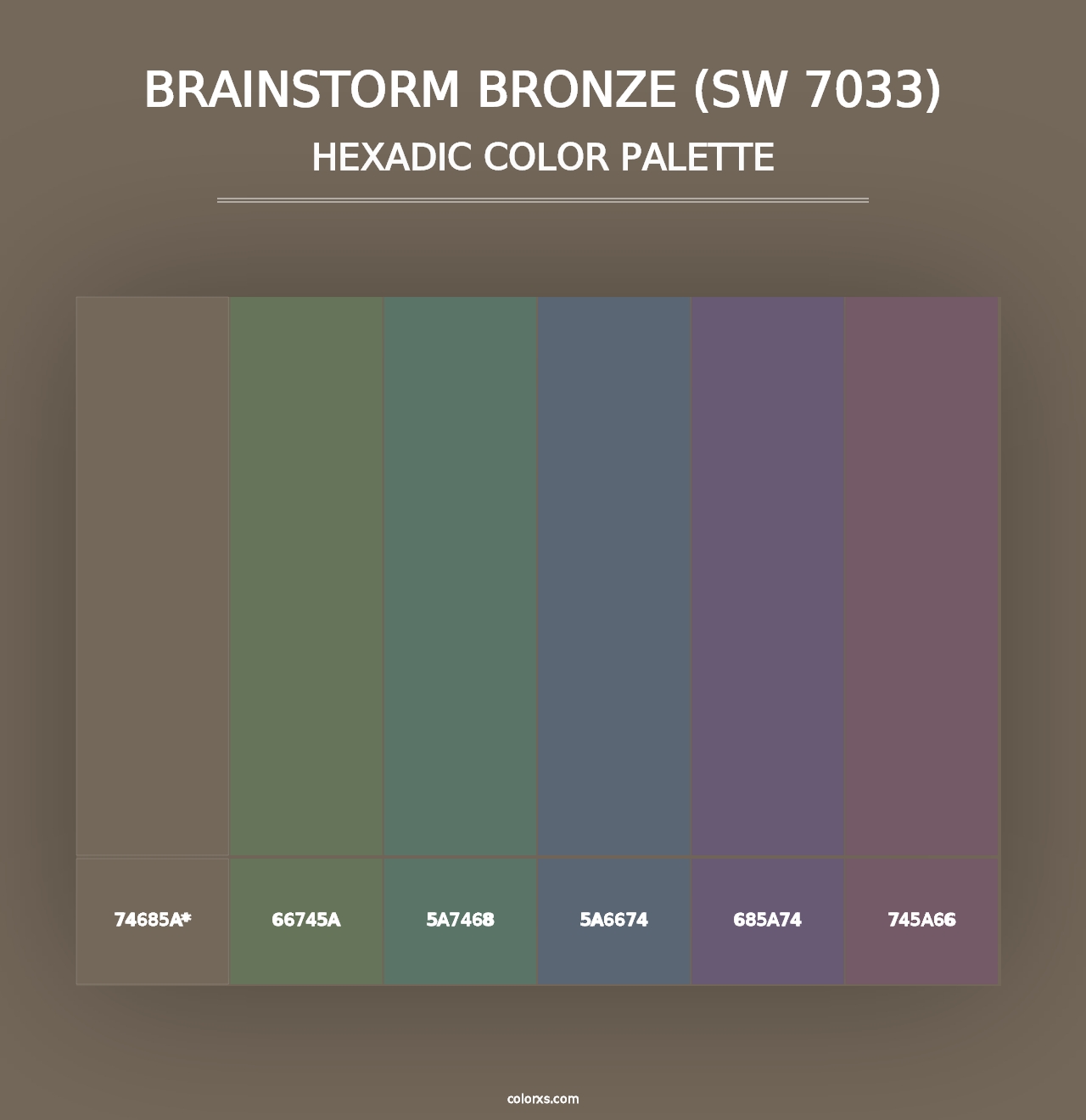 Brainstorm Bronze (SW 7033) - Hexadic Color Palette