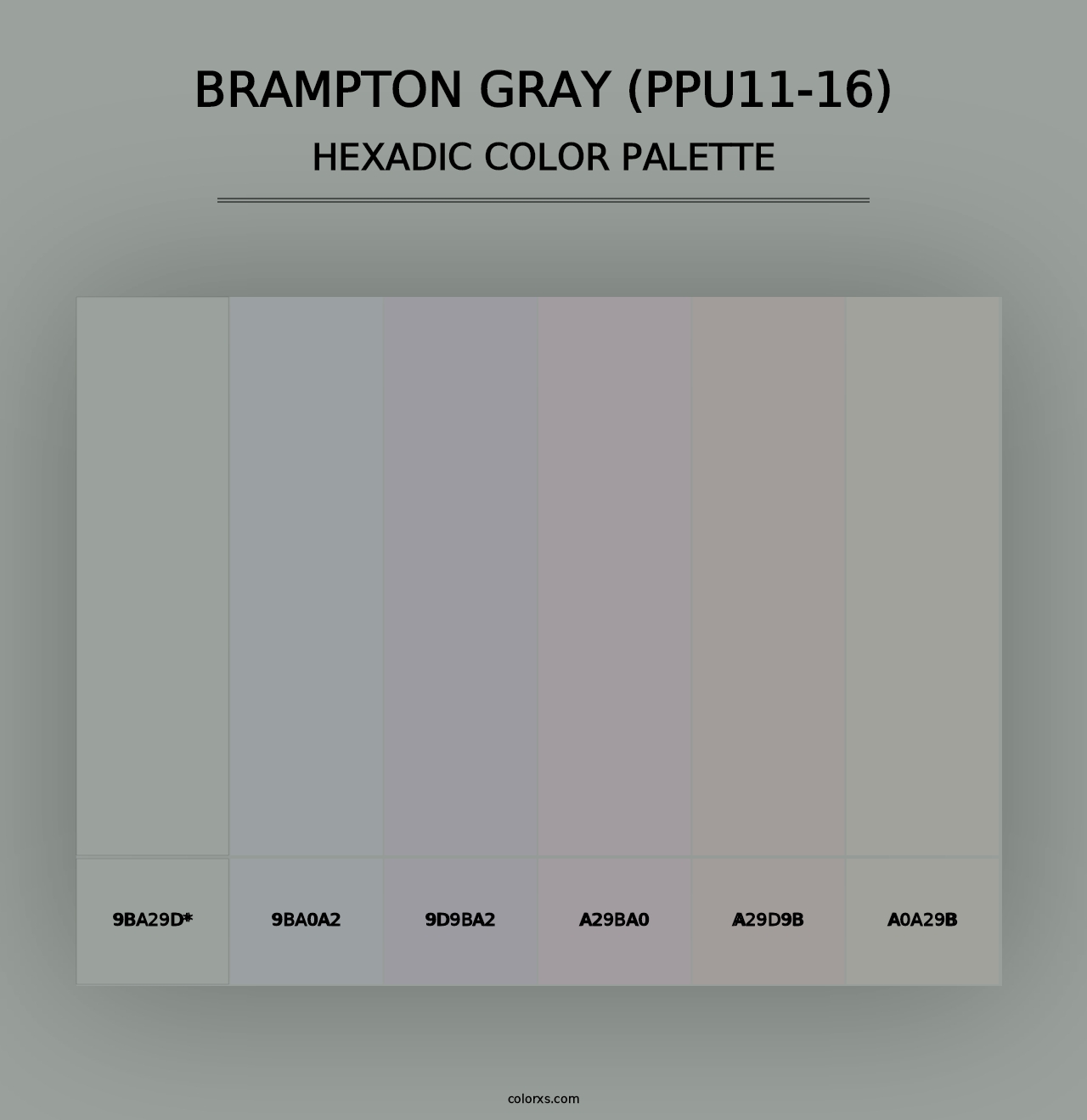 Brampton Gray (PPU11-16) - Hexadic Color Palette