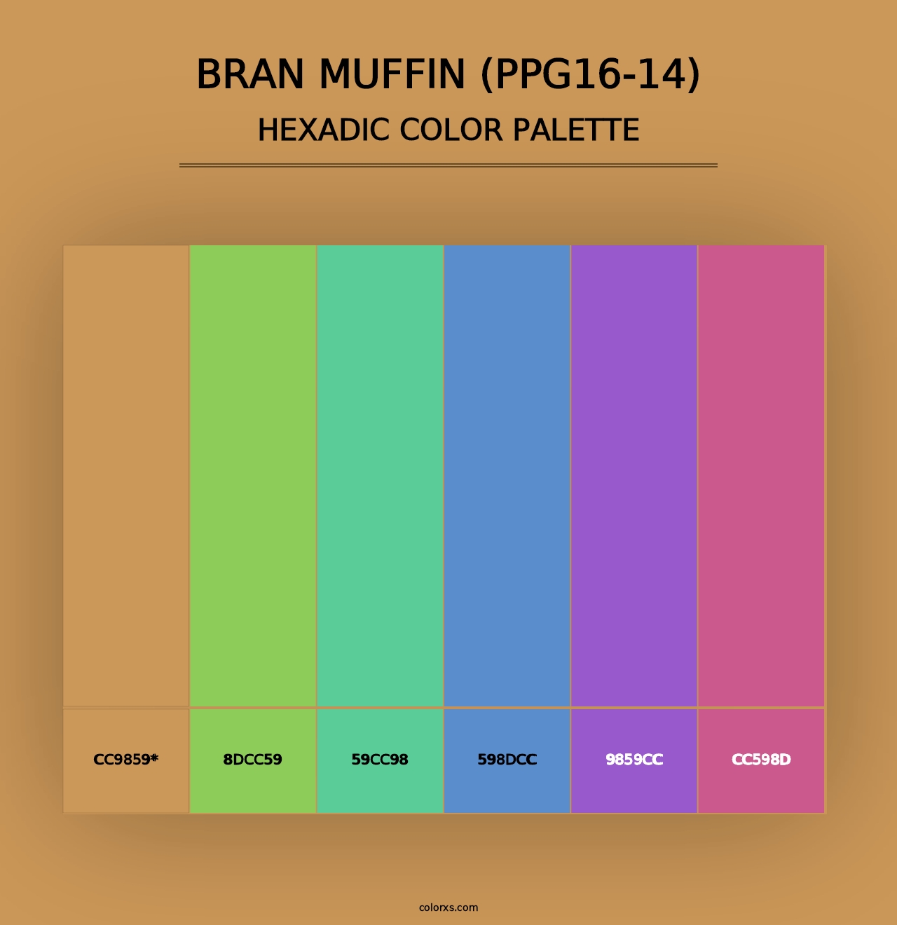 Bran Muffin (PPG16-14) - Hexadic Color Palette