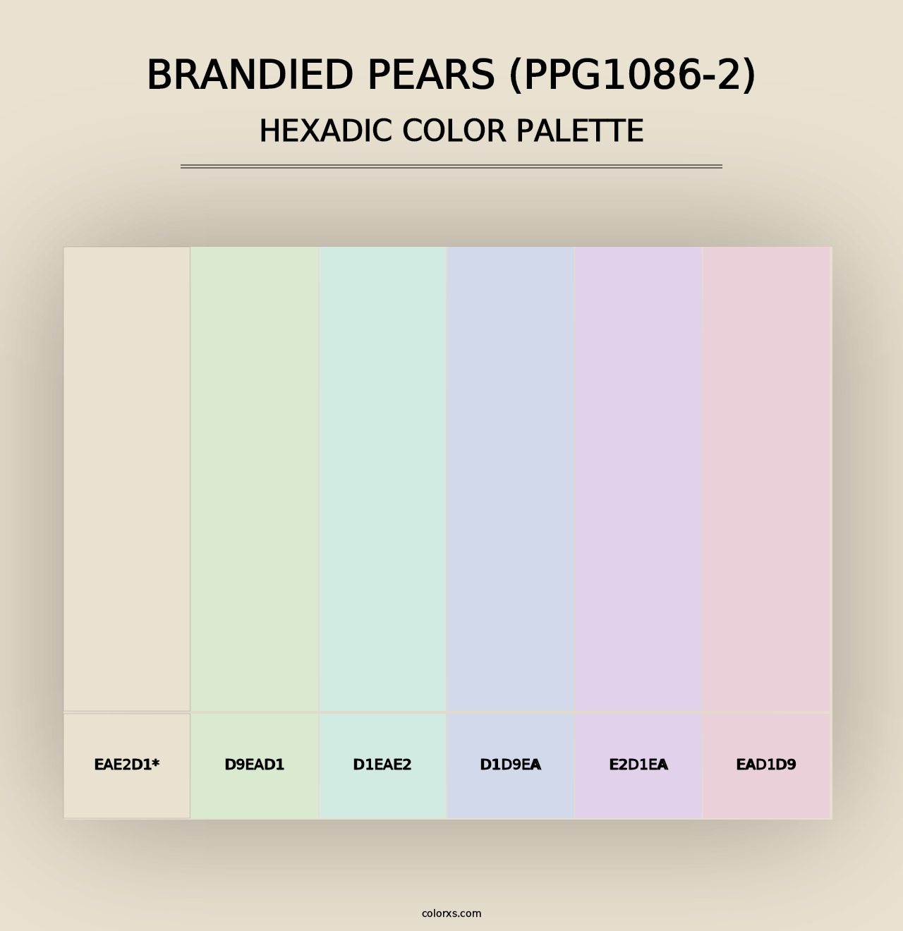 Brandied Pears (PPG1086-2) - Hexadic Color Palette