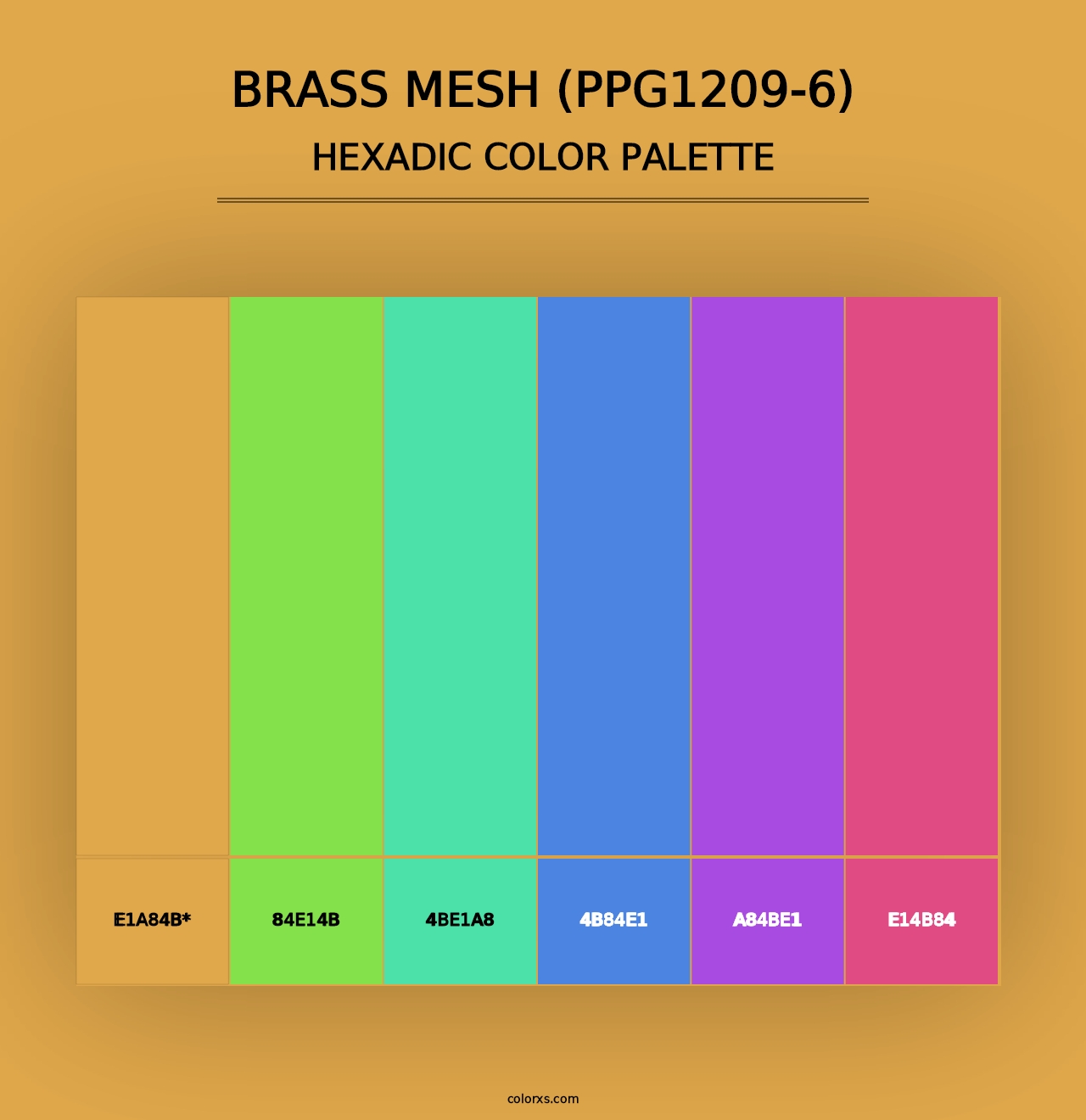 Brass Mesh (PPG1209-6) - Hexadic Color Palette