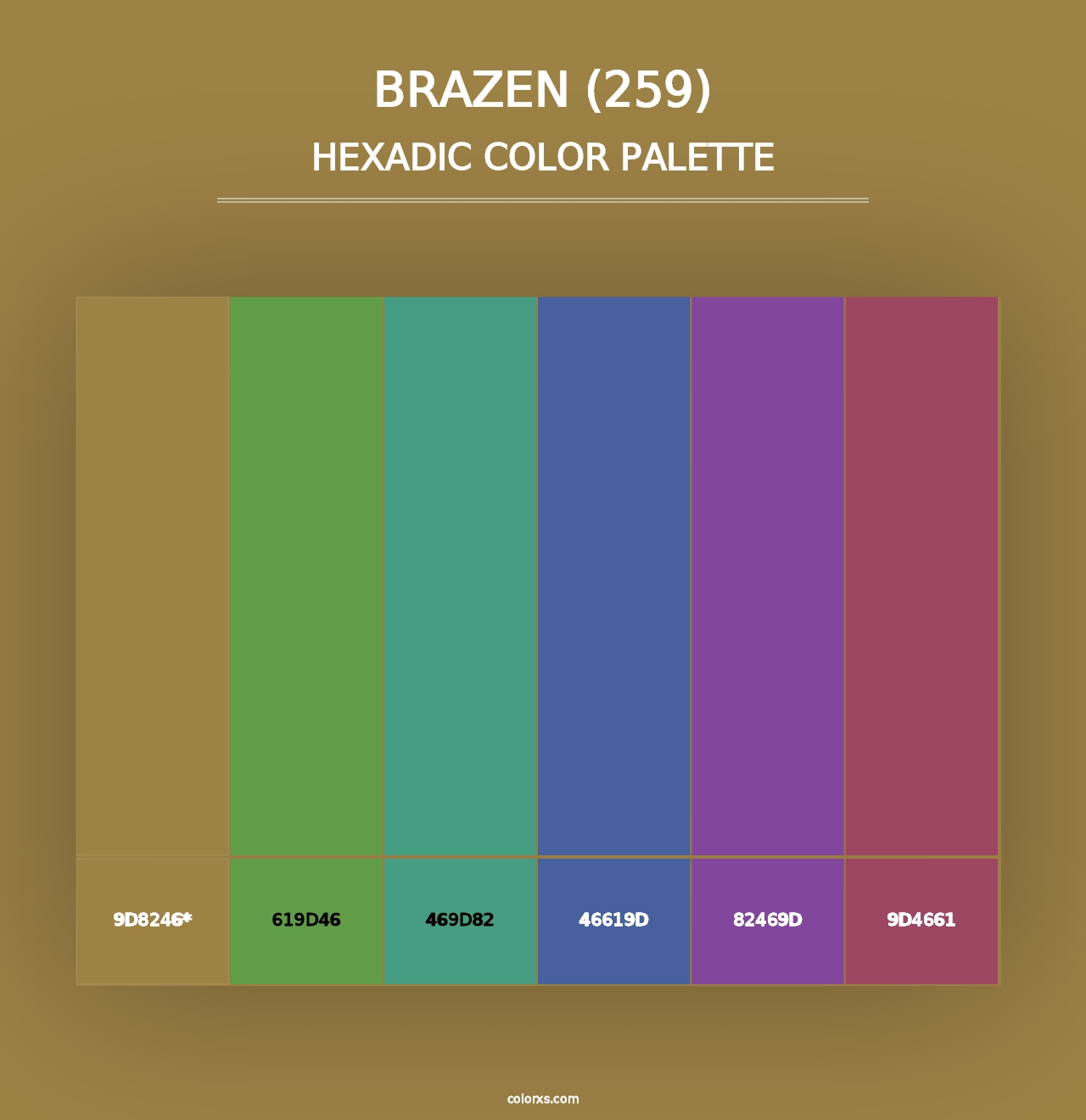 Brazen (259) - Hexadic Color Palette