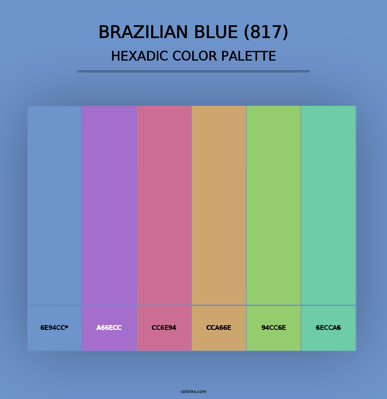 Brazilian Blue (817) - Hexadic Color Palette