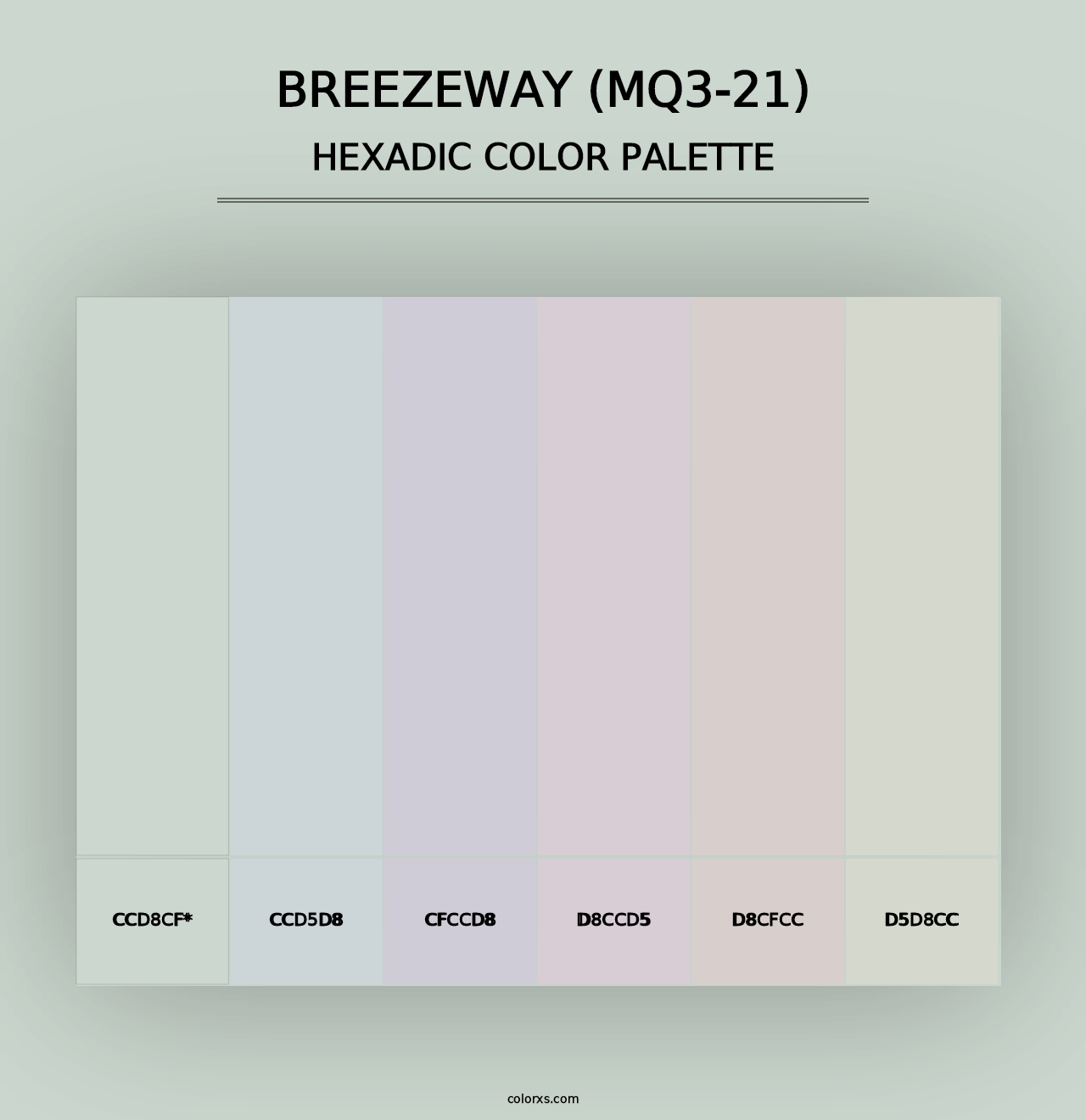 Breezeway (MQ3-21) - Hexadic Color Palette