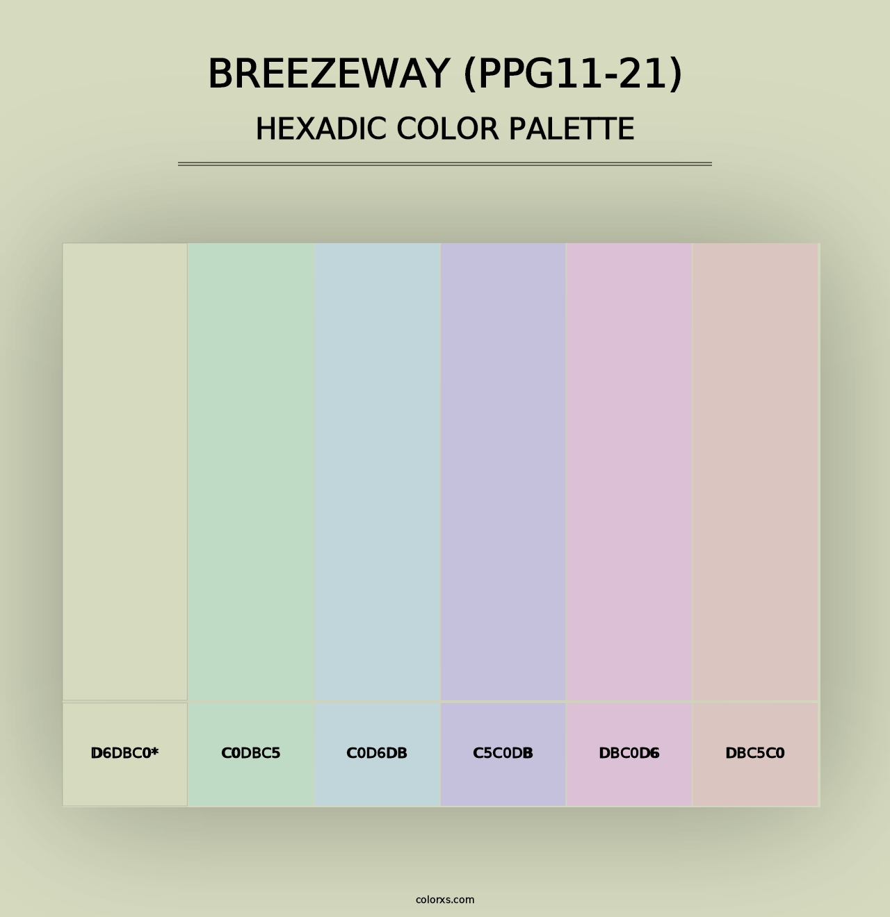 Breezeway (PPG11-21) - Hexadic Color Palette