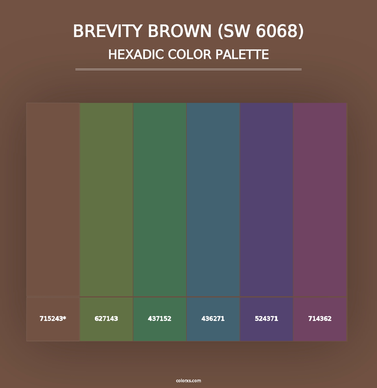 Brevity Brown (SW 6068) - Hexadic Color Palette