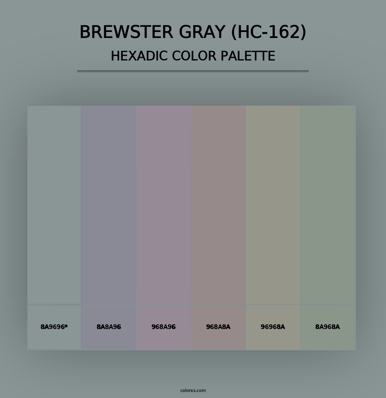 Brewster Gray (HC-162) - Hexadic Color Palette