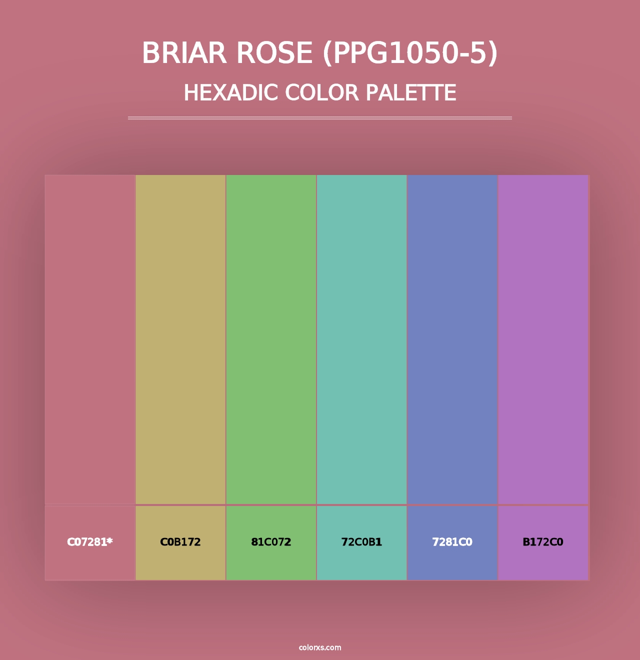 Briar Rose (PPG1050-5) - Hexadic Color Palette